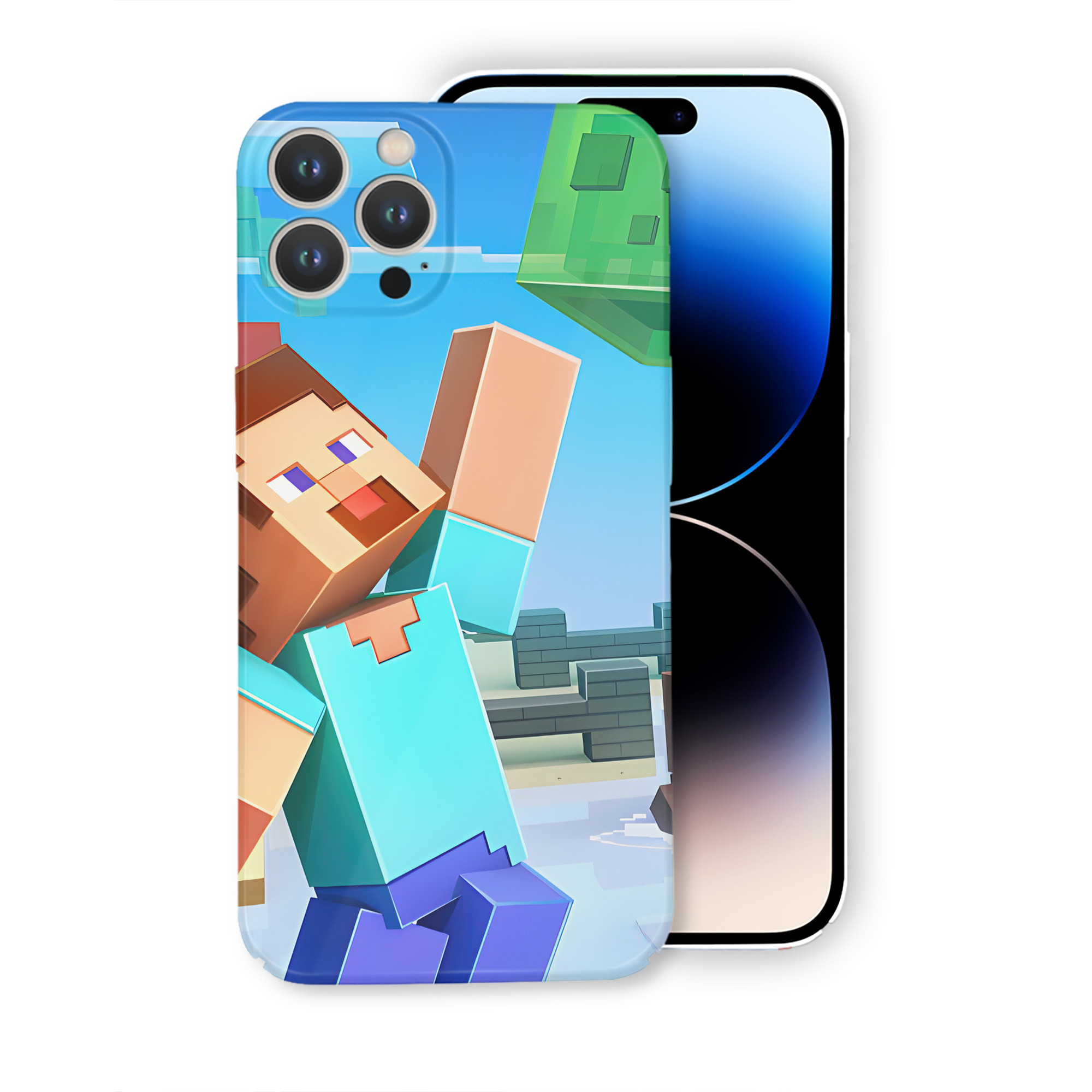 （画像用） マインクラフト ブロックの世界 Minecraft MC Block world 【iPhone 14シリーズ対応】ハードケース